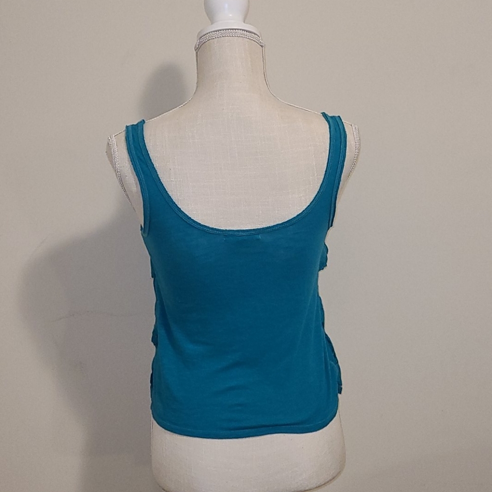 Aeropostale turquoise lace ruffle top - Picture 3 of 5
